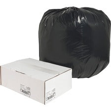 Nature Saver Black Low-density Recycled Can Liners Large Size - 45 gal Capacity - 46" Length x 40" Width x 1.65 mil (42 Micron) Thickness - Low Density - Black - Plastic - Cleaning Supplies - Recycled - 100 / Carton