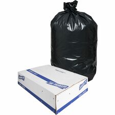 Genuine Joe Heavy-Duty Trash Can Liners Medium Size - 30 gal Capacity - 36" Length x 30" Width x 1.50 mil (38 Micron) Thickness - Low Density - Black - 100/Box - 1 / Carton