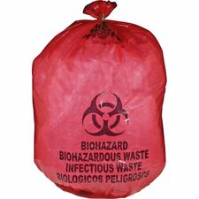 Medegen MHMS Red Biohazard Infectious Waste Bags 25 gal Capacity - 41" Length x 31" Width x 1.10 mil (28 Micron) Thickness - Red - Office Waste - 50 / Box