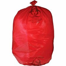 Medegen MHMS Red Biohazard Infectious Waste Bags 33 gal Capacity - 43" Length x 31" Width x 1.50 mil (38 Micron) Thickness - Red - Office Waste - 50 / Box