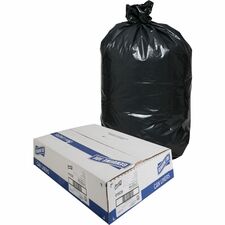 Genuine Joe Heavy-Duty Trash Can Liners 60 gal Capacity - 56" Length x 39" Width x 1.50 mil (38 Micron) Thickness - Low Density - Black - Plastic Resin - Debris, Can, Waste - 50/Box - 1 / Carton