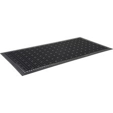 Genuine Joe Versa-Lite Anti-microbial Rubber Mat Warehouse - 60" Length x 36" Width - Rubber - Black - 1 Each