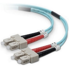Belkin Fiber Optic Duplex Patch Cable 6.56 ft Fiber Optic Network Cable for Network Device - First End: 2 x SC Network - Male - Second End: 2 x SC Network - Male - Patch Cable - 50/125 &micro;m - Aqua - 1 Each