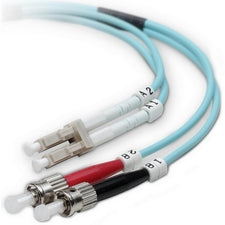 Belkin Fiber Optic Cable; 10GB Aqua Multimode LC/ST Duplex, 50/125 OM3 16.40 ft Fiber Optic Network Cable for Network Device - First End: 2 x LC/PC Network - Male - Second End: 2 x ST/PC Network - Male - 10 Gbit/s - Patch Cable - Duplex - 50/125 &micro;m