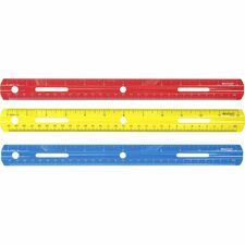 Westcott 12" Plastic Ruler 12" Length - 1/16 Graduations - Imperial, Metric Measuring System - Plastic - Assorted - 1 Each