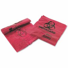 Medegen MHMS Infectious Waste Red Disposal Bags 3 gal Capacity - 18.50" Length x 14" Width x 1.25 mil (32 Micron) Thickness - Red - Office Waste - 200 / Box