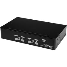 StarTech.com 4 Port 1U Rackmount USB PS/2 KVM Switch with OSD 4 Computer(s) - 1 Local User(s) - 1920 x 1440 - 2 x USB - 5 x VGA - 1U - Rack-mountable, Desktop - TAA Compliant