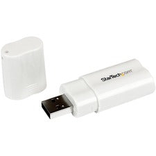 StarTech.com USB 2.0 to External Stereo Audio Adapter 1 x Type A USB 2.0 USB Male - 1 x Mini-phone Audio In Female, 1 x Mini-phone Audio Out Female - White - 1 Each - TAA Compliant