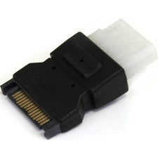 StarTech.com Power Cable Adapter 1 x 15-pin SATA Male - 1 x 4-pin LP4 Power Female - Black - 1 Each