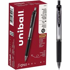 uniball&#8482; Signo RT Gel Pen 0.7 mm Medium Pen Point - Refillable - Retractable - Black Ink - Gel-based - 1 Dozen