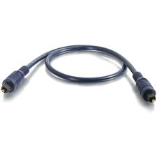 C2G Velocity Optical Digital Cable 6.56 ft Fiber Optic Data Transfer Cable - First End: 1 - Second End: 1 x Toslink Digital Audio - Blue - 1 Each
