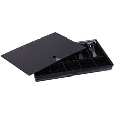 Sparco Locking Cover Money Tray 5 Bill/5 Coin Compartment(s) - Black - 1 Each