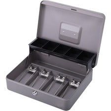 Sparco Controller Cash Box 5 Coin - Gray - 3.4" Height x 11.4" Width x 7.5" Depth
