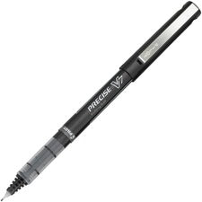 Pilot Precise V7 Premium Rolling Ball Pens 0.7 mm Fine Pen Point - Black Ink - Clear Barrel - 1 Dozen