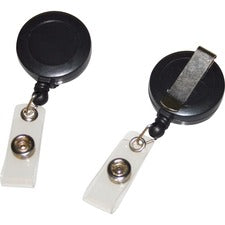 Fellowes Belt Clip Retractable ID Holder 4.5" Height x 1.3" Width x 0.3" Depth - Black - 25 / Box