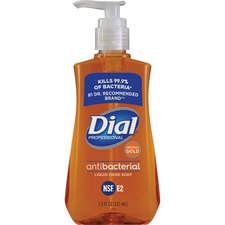 Dial Gold Antibacterial Liquid Hand Soap 7.50 fl oz - Push Pump Dispenser - Dirt Remover, Kill Germs - Skin, Hand - Antibacterial - 1 Each