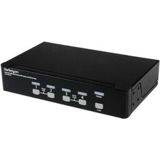 StarTech.com 4 Port DVI USB KVM Switch with Audio 4 Computer(s) - 1 Local User(s) - WUXGA - 2560 x 1600 - 8 x USB - 5 x DVI - Rack-mountable, Desktop - TAA Compliant
