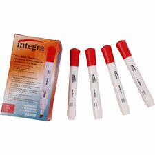 Integra Chisel Point Dry-erase Markers Chisel Marker Point - Red Ink - 1 Dozen