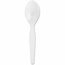Genuine Joe Heavyweight Disposable Spoons Disposable - White - 100 / Box