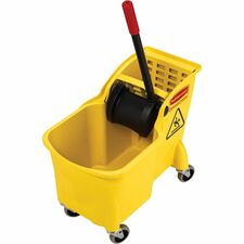 Rubbermaid Commercial 31 Quart Mop Bucket Combination 7.75 gal - Wringer - 32.3" x 22.6" x 13.3" - Yellow - 1 Each