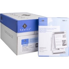 Sparco Copy Paper 92 Brightness - Letter - 8 1/2" x 11" - 20 lb Basis Weight - White - 500 Sheets per Ream - 400 / Pallet