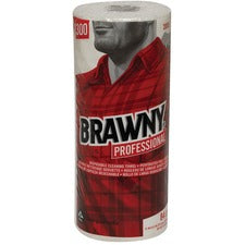 Brawny&reg; Professional D300 Disposable Cleaning Towels 11" Width x 9.30" Length - 84 Sheets/Roll - White - Paper - 20 / Carton