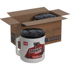Brawny&reg; Professional D400 Disposable Cleaning Towels With Bucket 9.90" Width x 13" Length - 200 Sheets/Roll - Orange - 2 / Carton