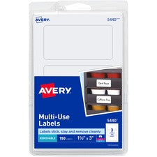 Avery&reg; Removable Labels 1 1/2" Height x 3" Width - Removable Adhesive - Rectangle - Laser, Inkjet - White - Paper - 3 / Sheet - 50 Total Sheets - 150 Total Label(s) - 150 / Pack