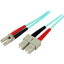 StarTech.com 10Gb Fiber Optic Duplex Cable 16.40 ft Fiber Optic Network Cable for Switch, Hub, Router, Network Device - First End: 2 x LC Network - Male - Second End: 2 x SC Network - Male - 10 Gbit/s - Patch Cable - LSZH - 50/125 &micro;m - Aqua - 1 Each