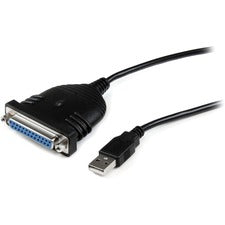 StarTech.com Parallel printer adapter - USB - DB25 parallel - 6 ft 6 ft Parallel/USB Data Transfer Cable for PC, Notebook, Printer, Computer, Desktop Computer - First End: 1 x 4-pin USB 2.0 Type A - Male, USB - Male - Second End: 1 x 25-pin DB-25 Parallel