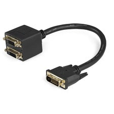 StarTech.com 1 ft DVI-D to 2x DVI-D Digital Video Splitter Cable - M/F 1 ft DVI-D Video Cable for Monitor, Projector, Video Device, HDTV, Satellite Receiver, LCD TV, DVD Player, Set-top Box, Computer, Plasma - First End: 1 x 25-pin DVI-D Digital Video - M