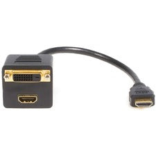 StarTech.com 1 ft HDMI Splitter Cable - HDMI to HDMI and DVI-D - M/F 1 ft DVI/HDMI Video Cable Adapter for PC, HDTV, Satellite Receiver, DVD Player, Audio/Video Device, Computer, LCD TV, Projector, Plasma, Set-top Box - First End: 1 x 19-pin HDMI Digital