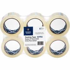 Business Source Heavy-duty Packaging Tape 54.67 yd Length x 1.88" Width - 3" Core - Clear - Pressure-sensitive Poly - 3.54 mil - Rubber Backing - Tear Resistant, Split Resistant, Breakage Resistance - For Packing, Sealing - 6 / Pack