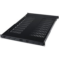 StarTech.com 1U Adjustable Mounting Depth Vented Rack Mount Shelf - 175lbs / 80kg For Server - 1U Rack Height x 19" Rack Width x 38.30" Rack Depth - Rack-mountable - Black - Cold-rolled Steel (CRS) - 176.37 lb Static/Stationary Weight Capacity - TAA Compl