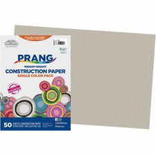 Prang Construction Paper Multipurpose - 18" Width x 12" Length - Gray - Groundwood - 50 / Pack