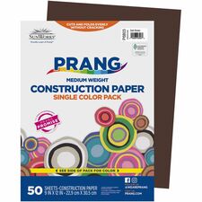 Prang Construction Paper Art - 12" Width x 9" Length - Dark Brown - Groundwood - 50 / Pack