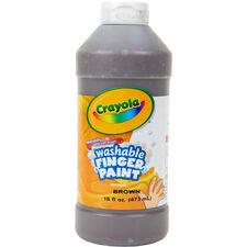 Crayola Washable Finger Paint Brown - 16 oz - Washable - 1 Each