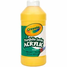 Crayola Portfolio Series Acrylic Paint Brilliant Yellow - 16 fl oz - 1 Each