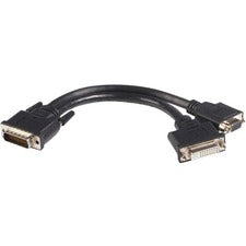 StarTech.com DMS-59 to DVI and VGA Y Cable 8" Video Cable for Monitor, Video Device - First End: 1 x 15-pin DVI-D (Dual-Link) Digital Video - Female, 1 x DVI-I Digital Video - Female - Second End: 1 x 59-pin DMS-59 - Male - Splitter Cable - Black - 1 Each