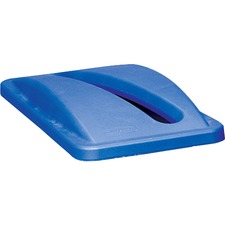 Rubbermaid Commercial Slim Jim Paper Recycling Container Lid Rectangular - Resin - Blue - 1 Each