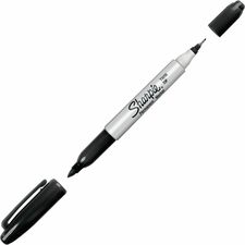 Sharpie Twin Tip Permanent Markers Extra Fine, Fine Marker Point - Black Ink - Alcohol Based - 1 Each