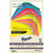 Pacon Kaleidoscope Multipurpose Paper - Violet Letter - 8 1/2" x 11" - 24 lb Basis Weight - Sustainable Forestry Initiative (SFI) - Violet Purple - 500 / Ream