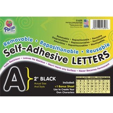 UCreate Reusable Self-Adhesive Letters Uppercase Letters, Number, Punctuation Marks Shape - Self-adhesive - Acid-free, Fadeless - 2" Length - Black - 159 / Pack