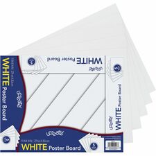 UCreate Poster Board Package Poster, Sign, Art, Office Project, Home Project, Chart - 11" Width x 14" Length - White - 5 / Pack