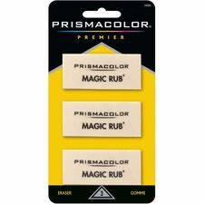 Prismacolor Magic Rub Eraser White - Vinyl - 1" Width x 2.3" Height x 0.4" Depth - 3 / Pack - Non-marring, Non-smudge, Smear Resistant
