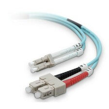 Belkin Fiber Optic Cable; 10GB Aqua Multimode LC/SC Duplex MMF, 50/125 49.21 ft Fiber Optic Network Cable for Network Device - First End: 2 x LC/PC Network - Male - Second End: 2 x SC/PC Network - Male - 10 Gbit/s - Patch Cable - Duplex - 50/125 &micro;m