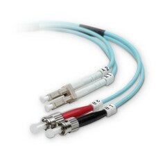 Belkin Fiber Optic Patch Cable 98.43 ft Fiber Optic Network Cable - First End: 2 x LC - Male - Second End: 2 x ST - Male - Patch Cable - 50/125 &micro;m - Aqua - 1 Each