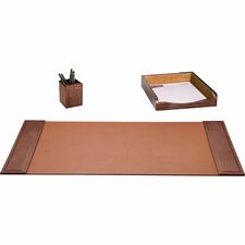 Dacasso Desk Pad Rectangular - 34" Width x 20" Depth - Leather - Brown