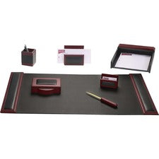 Dacasso Rosewood & Leather Desk Set 1 Each