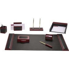 Dacasso Rosewood & Leather Desk Set 1 Each